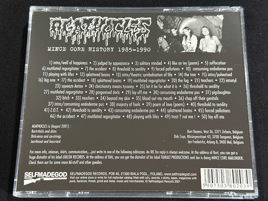 AGATHOCLES  "Mince Core History 1985-1990" - Image 2
