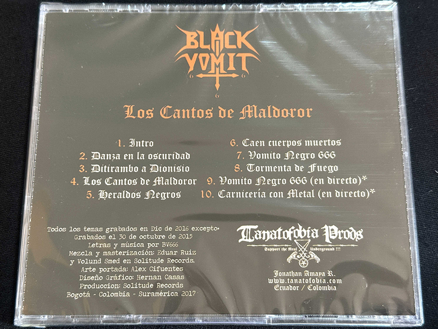 BLACK VOMIT 666  "Los Cantos De Maldoror" - Image 2
