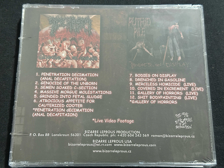PUTRID PILE/DYSCRASIA "Genocide of the Unborn/Bodies on Display" - Image 2